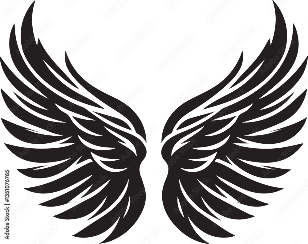 Wing Silhouette Vector Illustration Wing Silhouette Vector Illustration