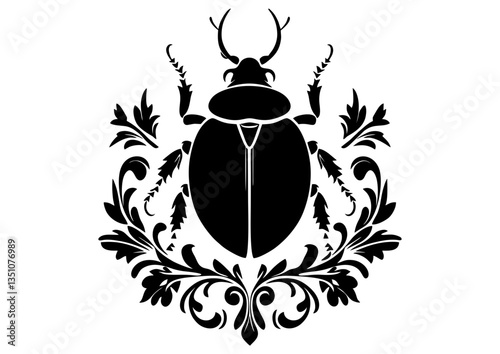Art Nouveau bug Graphic Accents, vector illustration, vintage elements	
