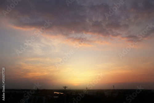 Dramatic open colorful landscape atmosphere aerial panoramic vie