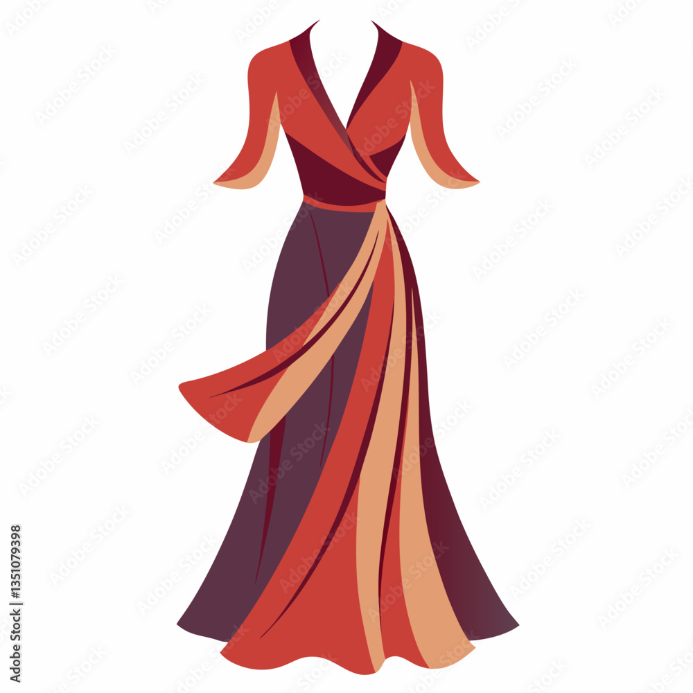 elegant wrap dress with flowing silhouette elegant wrap dress with flowing silhouette