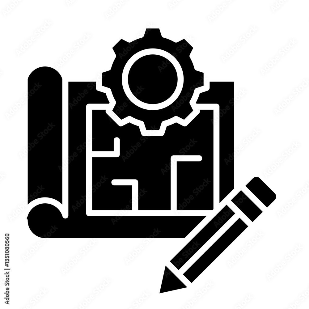Blueprint Plan Icon Element For Design Blueprint Plan Icon Element For Design