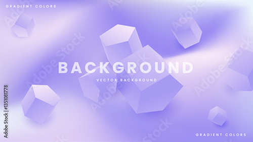 Purple gradient background with white cubes. Ideal for graphic design projects, presentations, social media posts, web design, and creative artworks