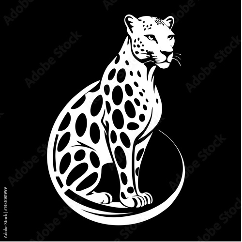 Elegant Minimalist Leopard Vector Illustration Logo