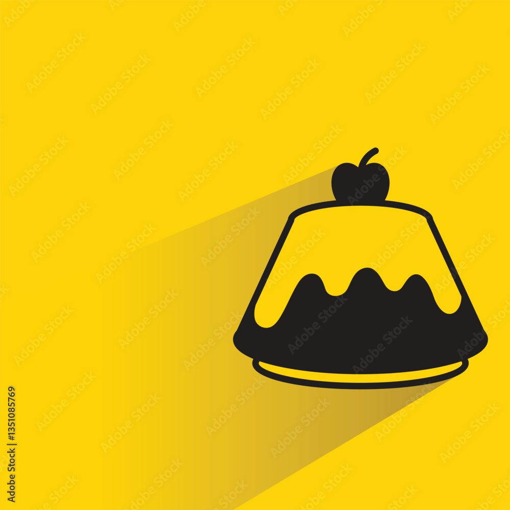 Fototapeta premium cake icon on shadow yellow background
