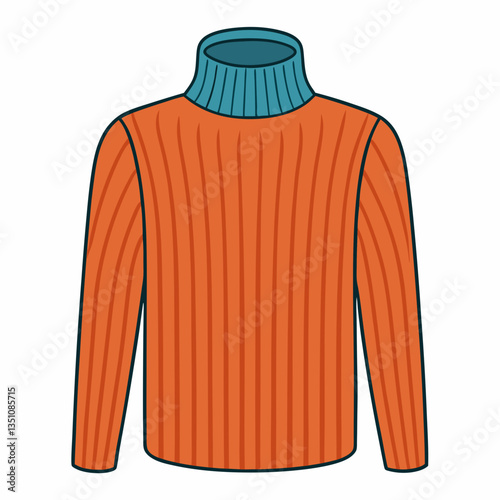 ribbed turtleneck sweater with slim fit