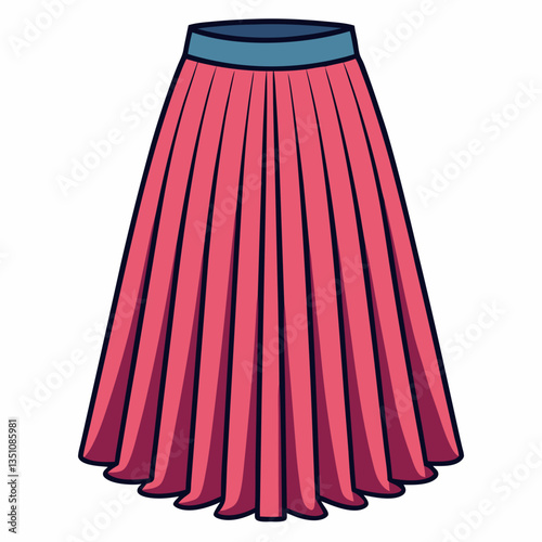 flowy pleated midi skirt with high waist
