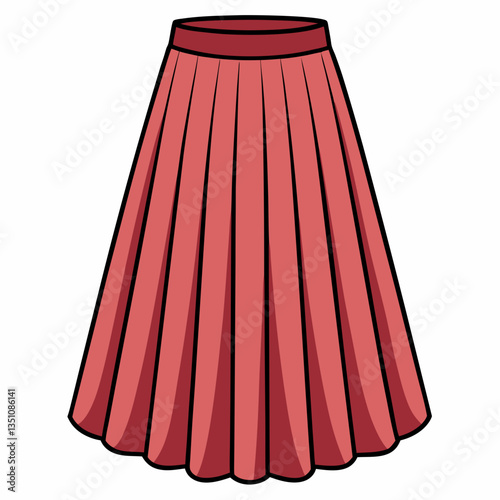 flowy pleated midi skirt with high waist