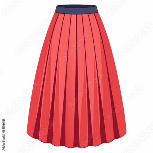 flowy pleated midi skirt with high waist