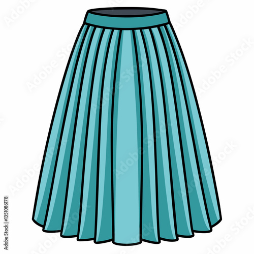 flowy pleated midi skirt with high waist