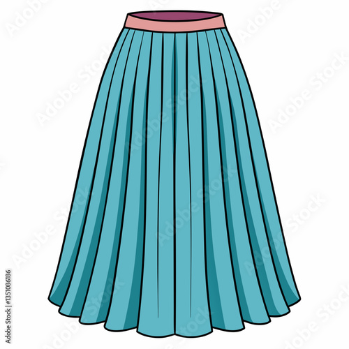 flowy pleated midi skirt with high waist