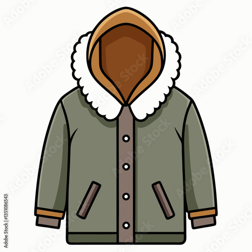 hooded parka jacket with faux fur lining