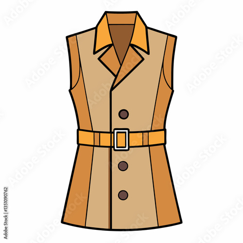 classic trench vest with belted waist