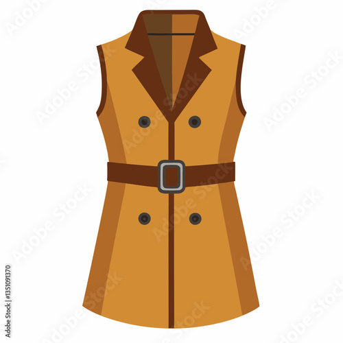 classic trench vest with belted waist
