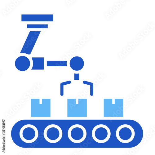 Industrial Robot  Icon Element For Design	