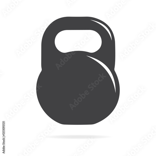 Kettlebell training equipment suitable for strength workouts and fitness routines. Vector