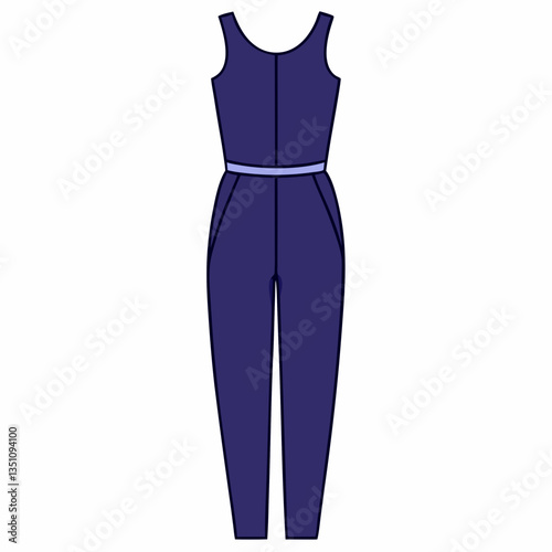 sleeveless jumpsuit with tapered legs