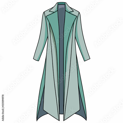 longline duster coat with fluid drape 