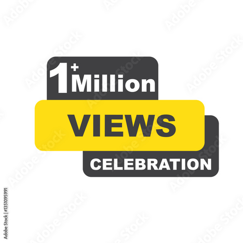 1 million views celebration background design EPS 1