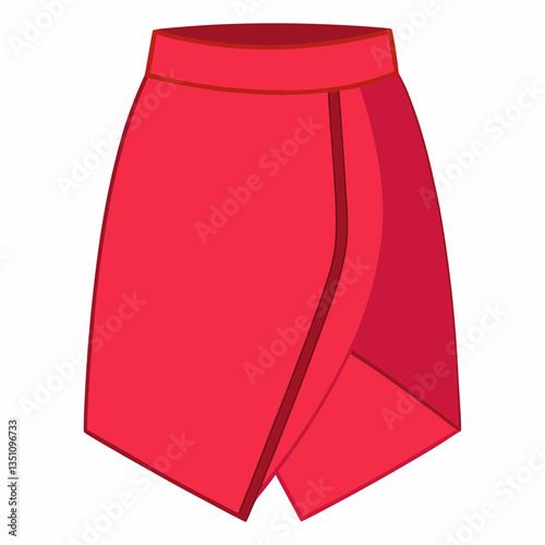 short wrap skirt with asymmetrical hem