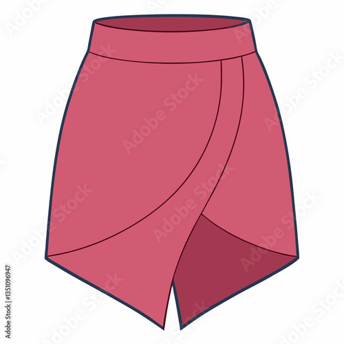short wrap skirt with asymmetrical hem