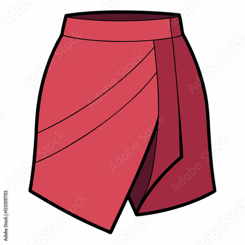 short wrap skirt with asymmetrical hem