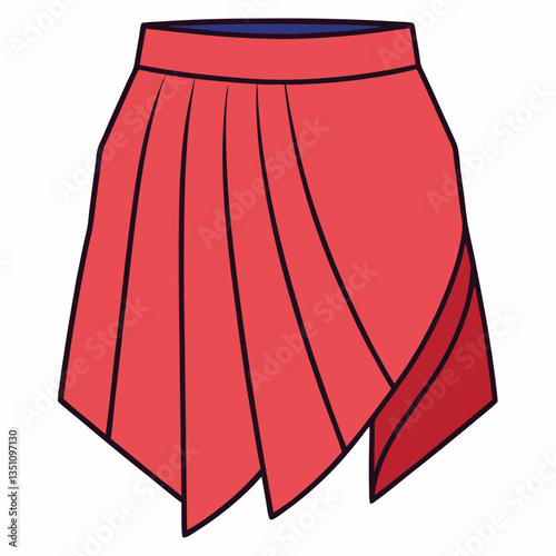 short wrap skirt with asymmetrical hem