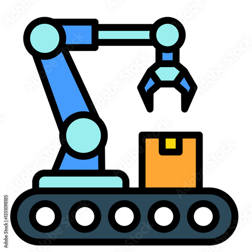 Automated Machine  Icon Element For Design	