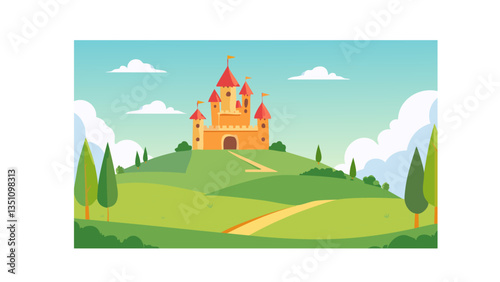 Majestic Medieval Castle Perched on a Hill