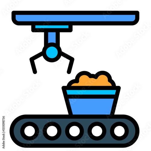 Raw Material Processing  Icon Element For Design	