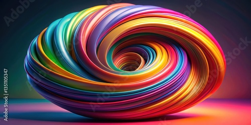 A mesmerizing spiral shape made of swirling colors and shapes, evoking a sense of dynamic movement and energy , vibrant colors, kinetic sculpture