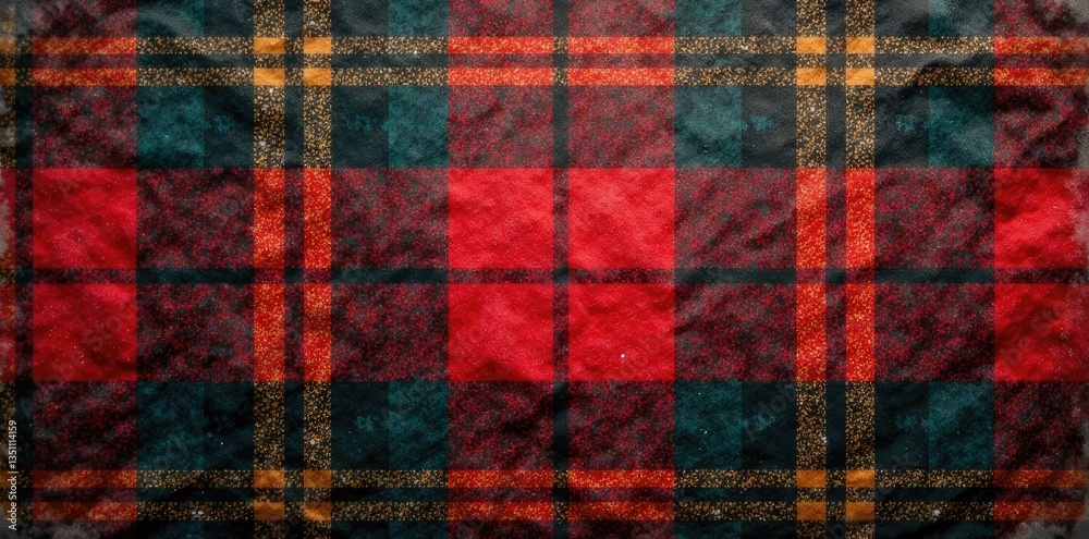 Distressed tartan plaid fabric with a worn and faded look, earthy tones, rustic Distressed tartan plaid fabric with a worn and faded look, earthy tones, rustic