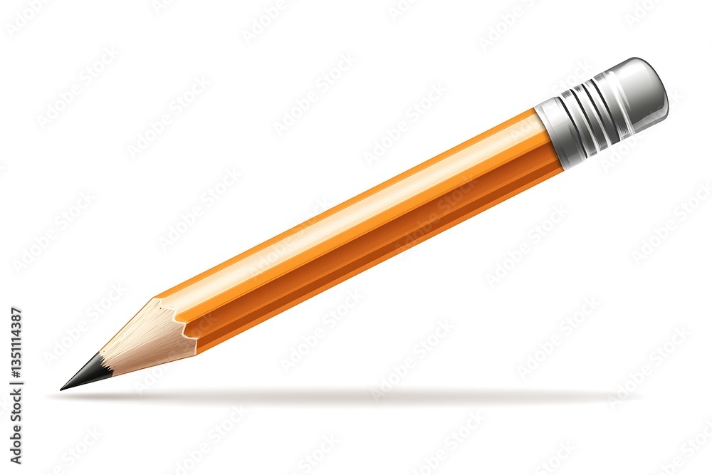 Graphic pencil isolated on white background, shadow, writing, sketching, drawing, concept Graphic pencil isolated on white background, shadow, writing, sketching, drawing, concept