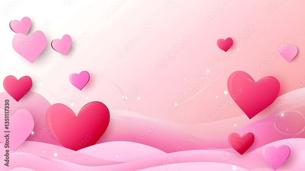 Pink hearts with romantic background. (6) Pink hearts with romantic background. (6)