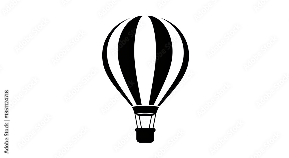 Fototapeta premium Isolated Hot Air Balloon, Representing Travel and Adventure