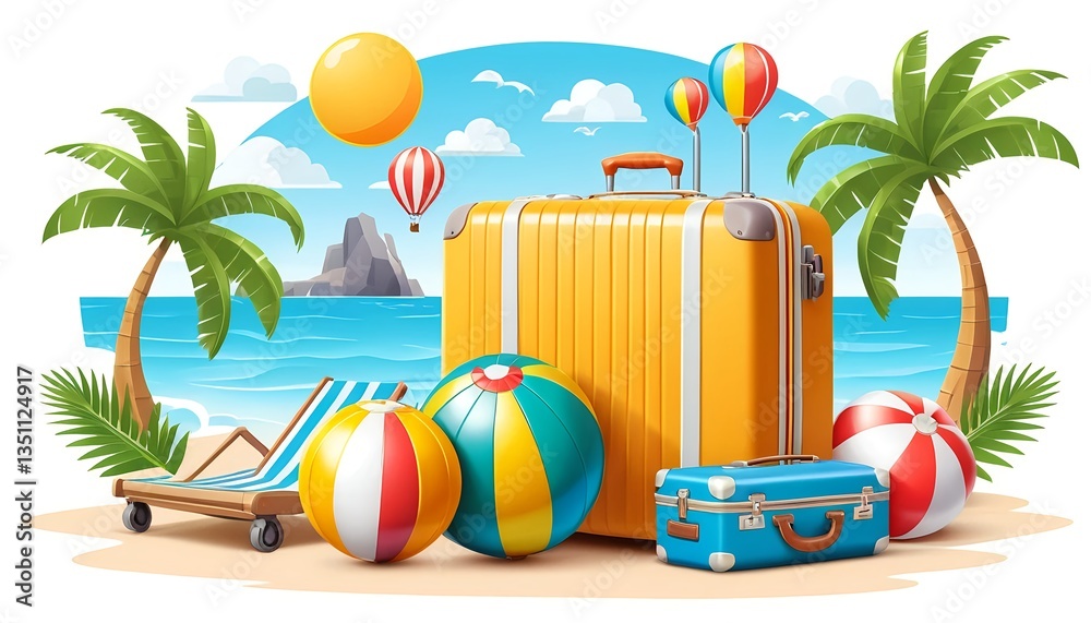 Obraz premium Summer Vacation Tropical Beach Getaway