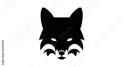 Isolated Fox Head Silhouette, Wild Animal Icon
