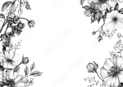 Wallpaper Mural frame with flowers Torontodigital.ca
