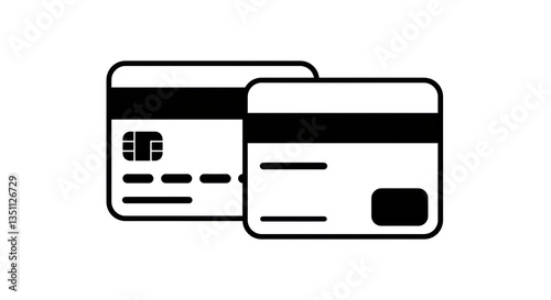 Фотография Isolated Black Credit Cards, Stacked Perspective
