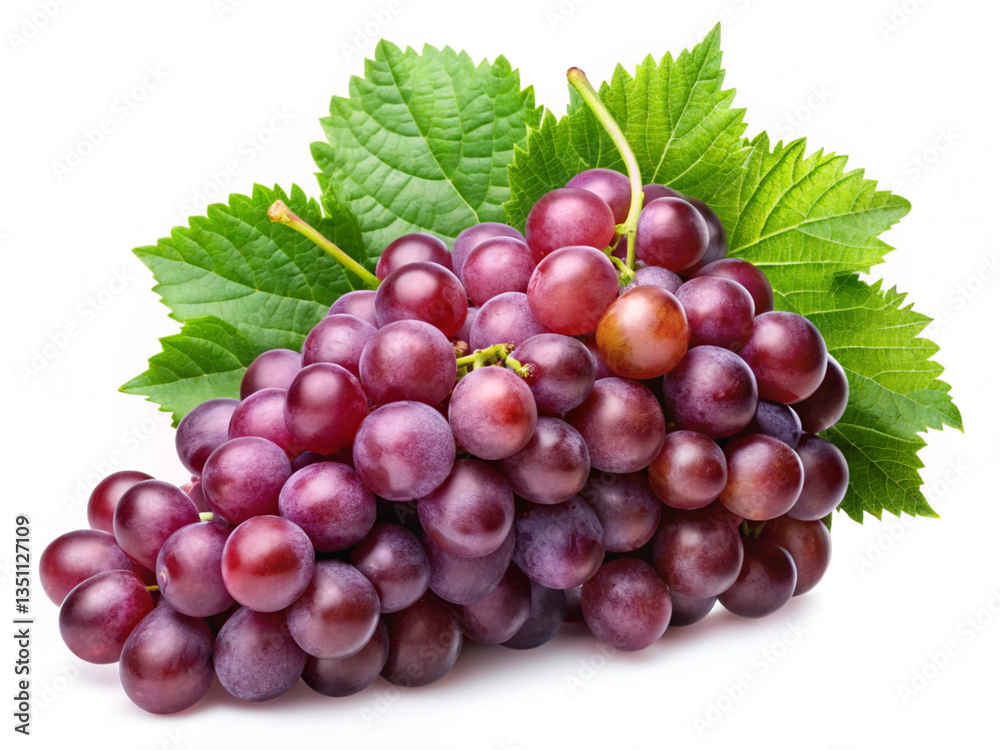 Fototapeta premium bunch of red grapes isolated on white