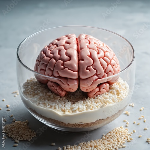 Brain in a Glass Bowl with Rice Pudding