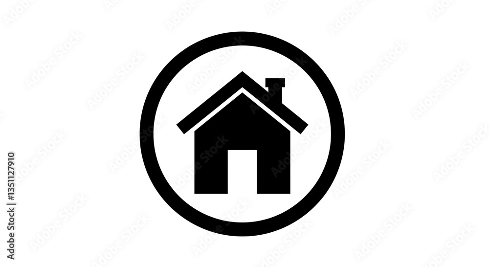 Isolated House Icon in Circle Isolated House Icon in Circle