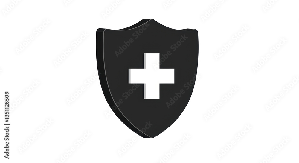 Obraz premium Isolated Shield with Medical Cross Signifying Health Protection