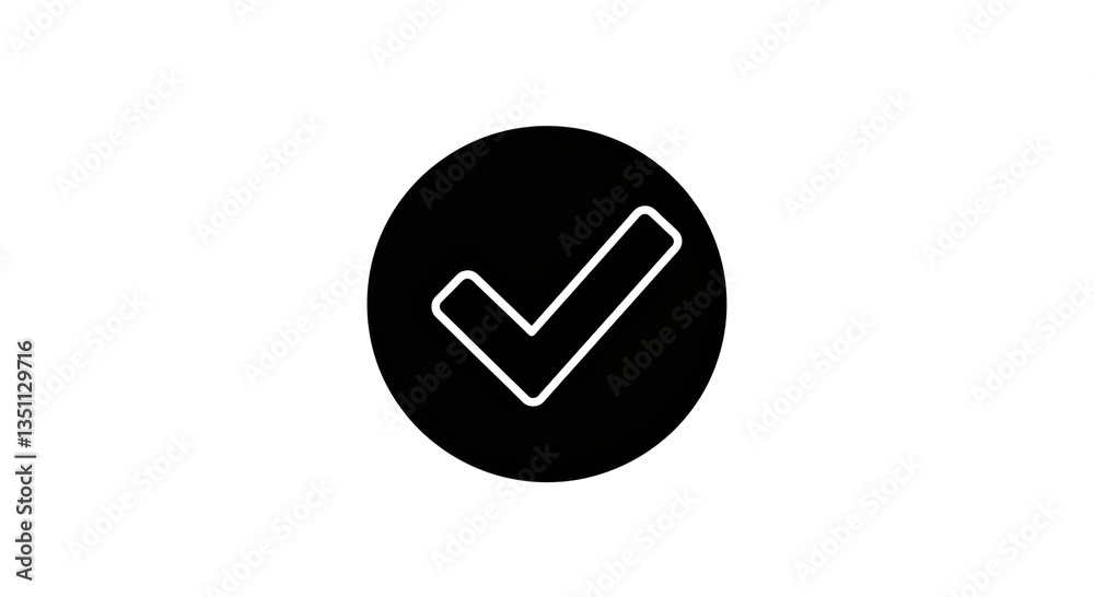 Isolated Black Check Mark in Circle Isolated Black Check Mark in Circle