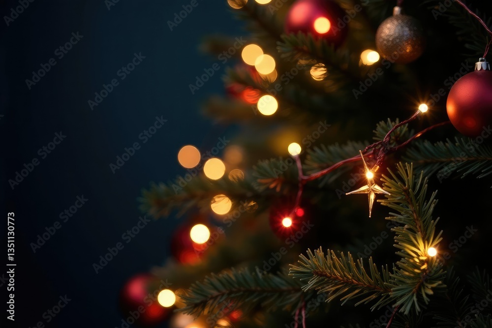 custom made wallpaper toronto digitalTwinkling Christmas lights against dark background, tree, darkness