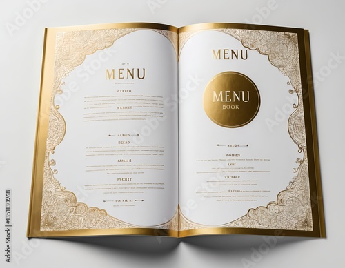 Luxurious Golden Menu Book Mockup