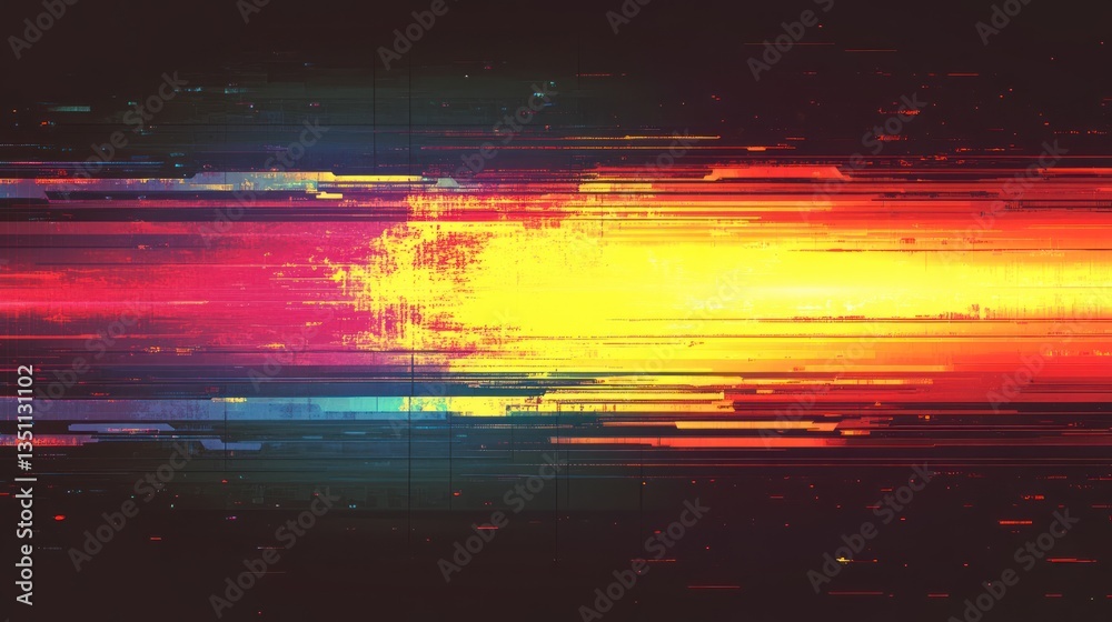 Abstract Glitch Art: Vibrant Hues and Digital Distortion Abstract Glitch Art: Vibrant Hues and Digital Distortion