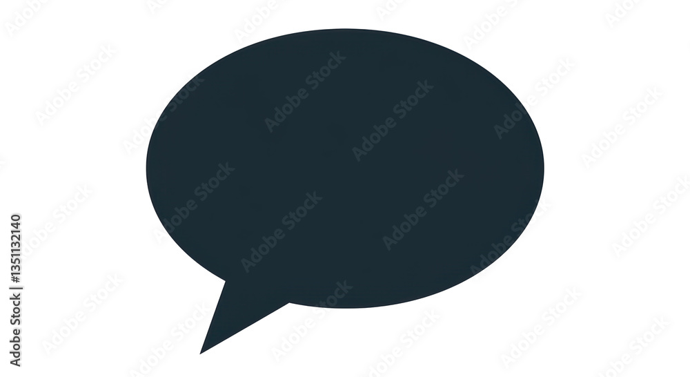 Isolated Dark Teal Speech Bubble with Pointed Tail