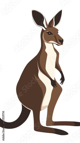 Minimalist Kangaroo Silhouette Vector Illustration for Graphic Design Projects