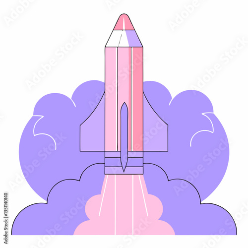 A pencil designed like a rocket