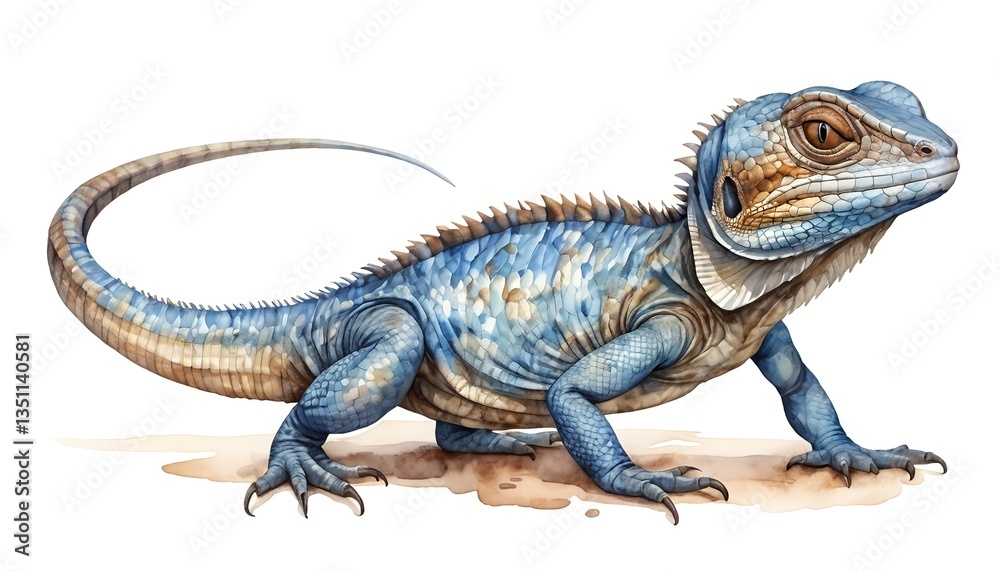 Obraz premium Blue-toned Frilled Lizard